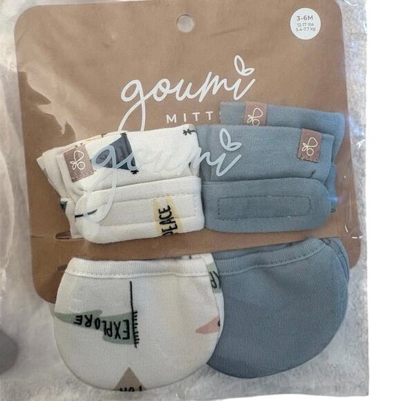 goumi kids Viscose from Bamboo Cotton Anti-Scratch Stay-On Mitts 2 pack 3–6M NWT - Picture 1 of 1